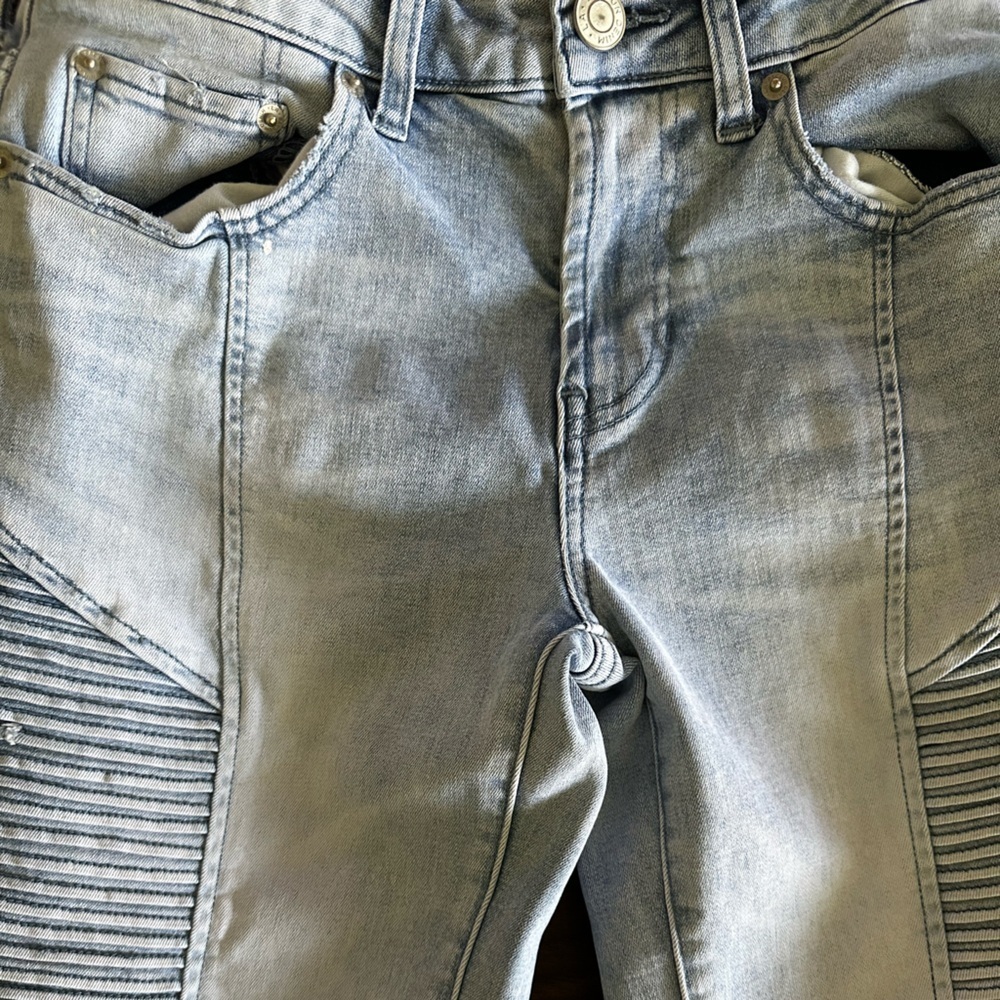 PACSUN Men's Stacked Skinny Active Stretch Light Blue Denim Jeans 28x30 - Picture 4 of 6